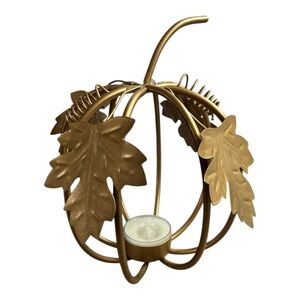 Gold Leaf pumpkin-tea light Candle Holder